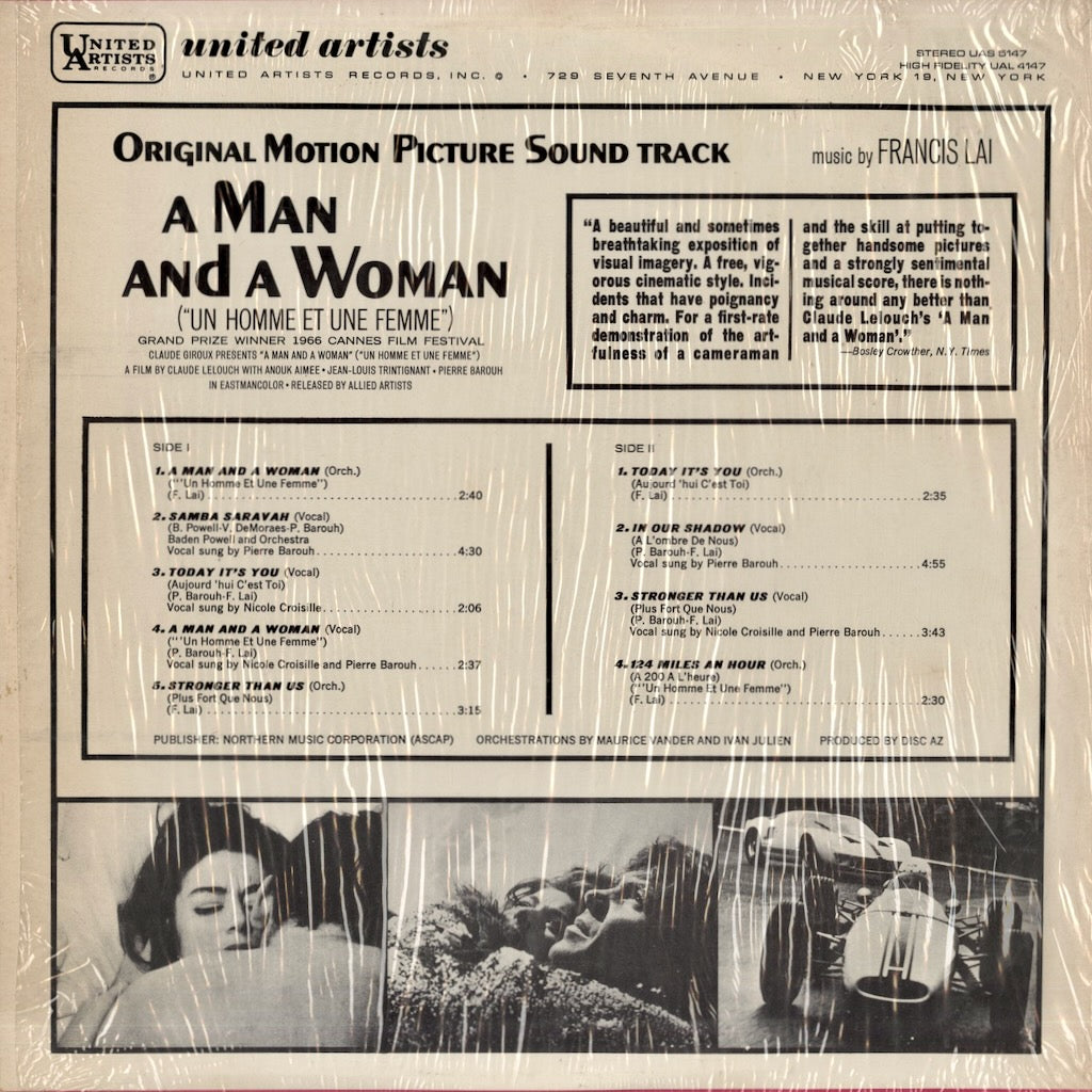 A Man And Woman -OST / 男と女　サウンドトラック / Music: Francis Lai (UAS5147)