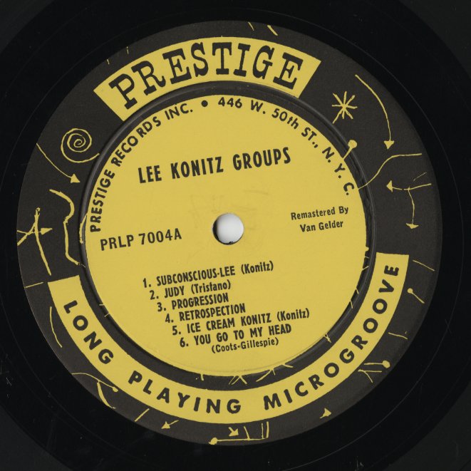 Lee Konitz With Tristano, Marsh and Bauer / Subconscious-Lee (LP 7004) LP US Prestige｜中古LP
