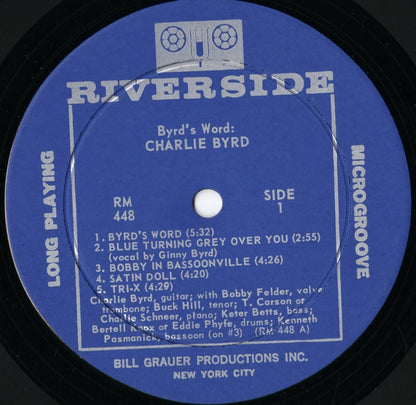 Charlie Byrd - Byrd's Word (RM 448) 1963 US Riverside｜中古LP