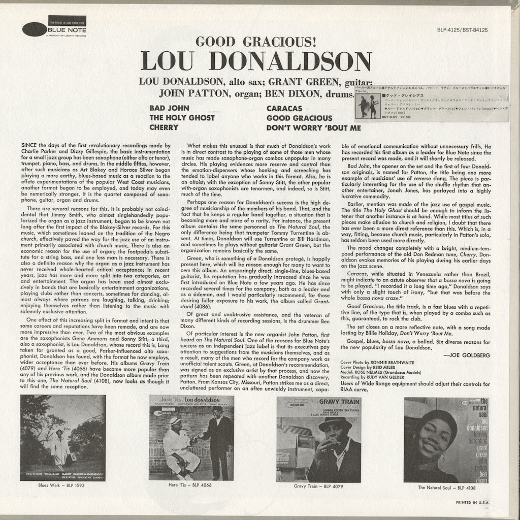 Lou Donaldson / ルー・ドナルドソン / Good Gracious! (BST-84125)