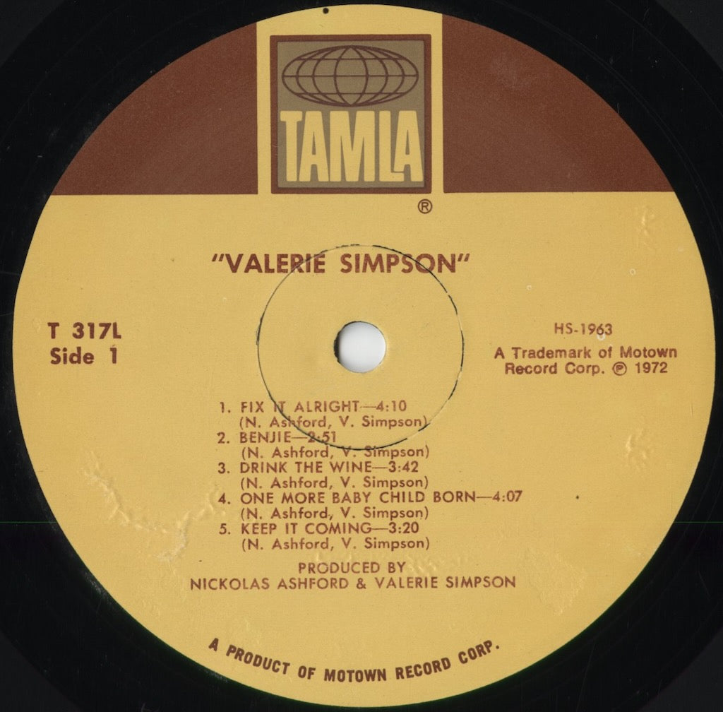 Valerie Simpson – Valerie Simpson (T317L) 1972 US Tamla｜中古LP