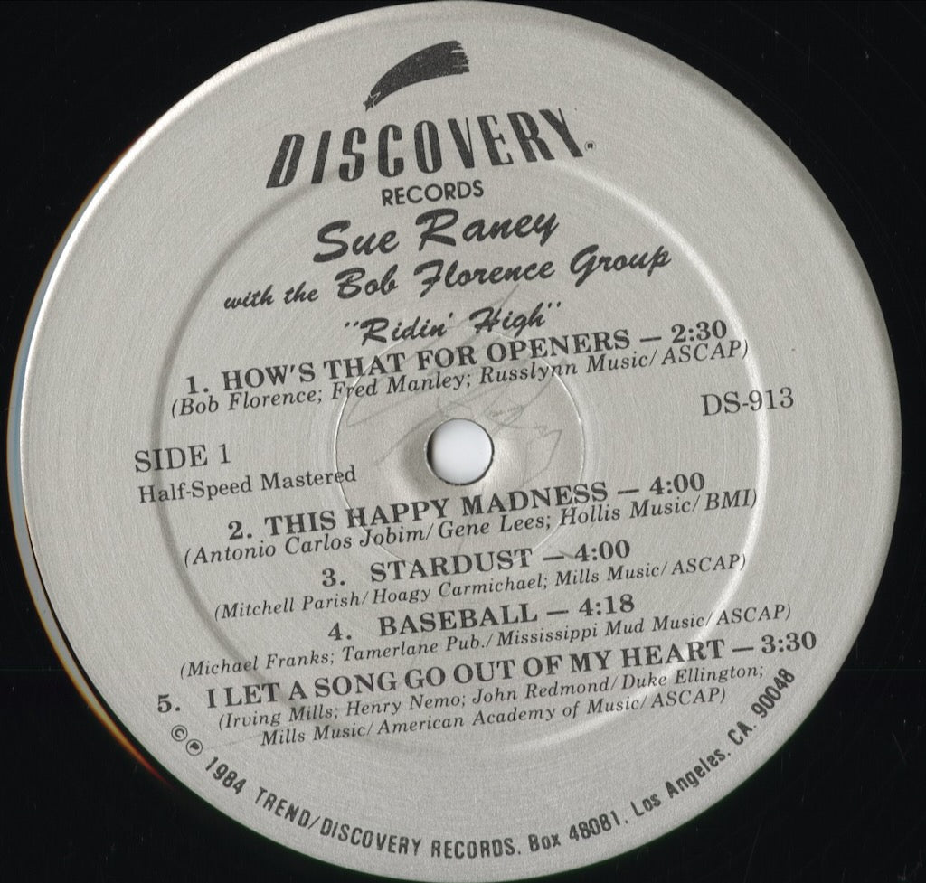 Sue Raney - Ridin' High (DS-913) 1984 US Discovery｜中古LP