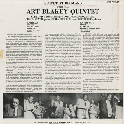 Art Blakey – A Night At Birdland Volume 2 (BLP 1522) LP 1983 JPN Blue Note MONO｜中古LP