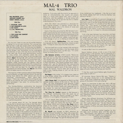 Mal Waldron - Mal 4/Trio (LPJ-70011) 1976 JPN Prestige｜中古LP