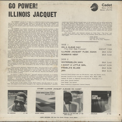 Illinois Jacquet With Milt Buckner & Alan Dawson / Go Power! (LP-773)