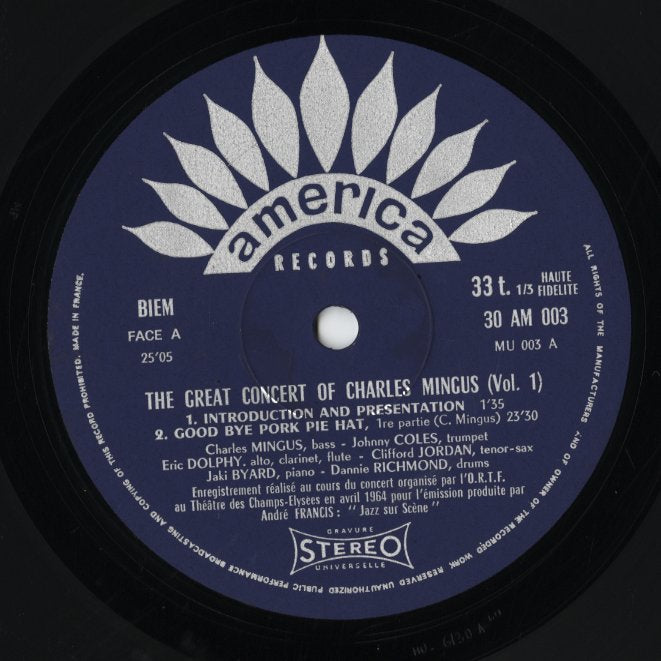 Charles Mingus / The Great Concert Of Charles Mingus -3LP (30 AM 003-004-005) LP 1970 FRA America Records｜中古LP