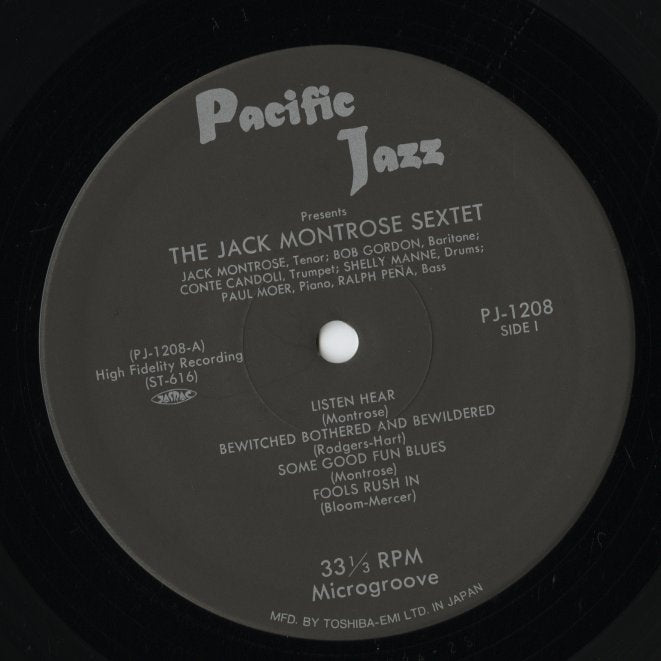 Jack Montrose Sextet / S.T. (PJ-1208) 1991 JPN Pacific Jazz｜中古LP