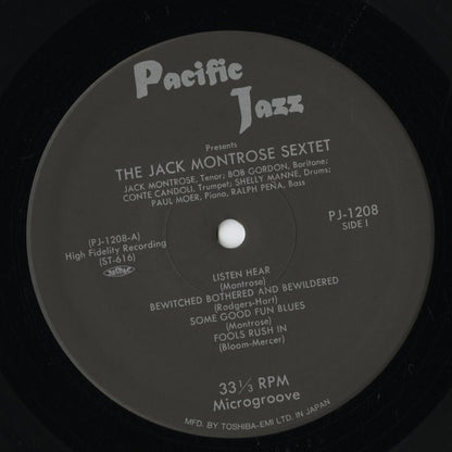 Jack Montrose Sextet / S.T. (PJ-1208) 1991 JPN Pacific Jazz｜中古LP