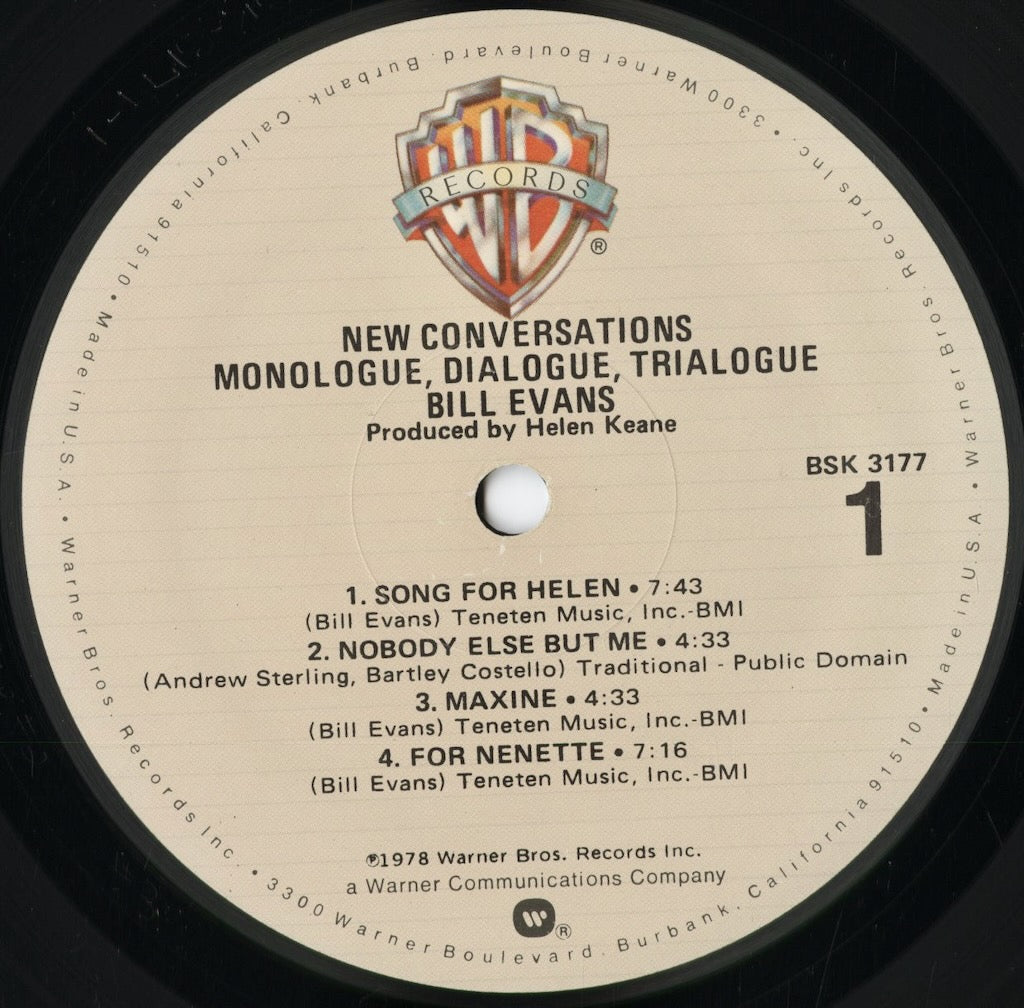 Bill Evans - New Conversations (BSK 3177) 1978 US Warner Bros｜中古LP