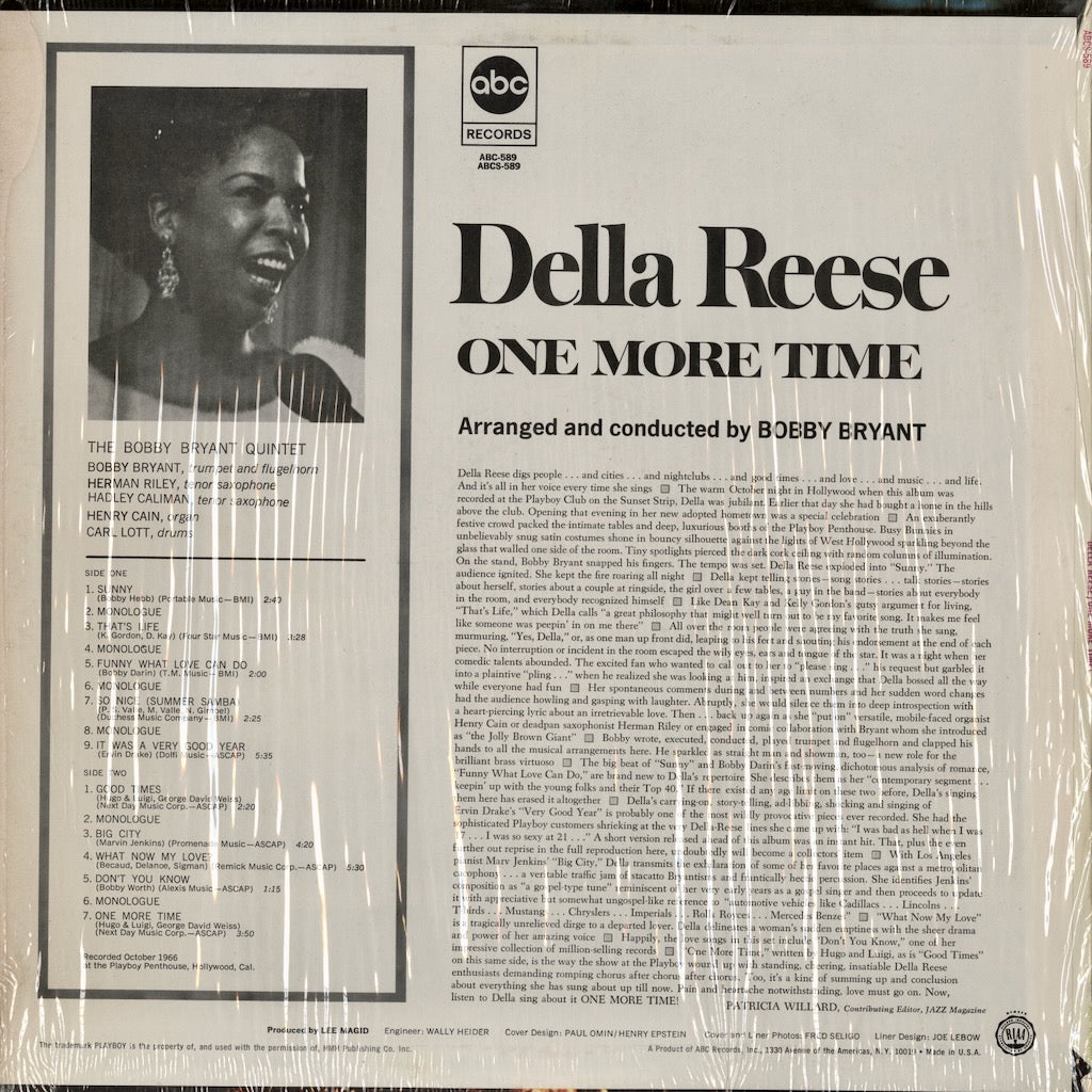 Della Reese - One More Time! (ABCS-589) 1966 US ABC｜中古LP
