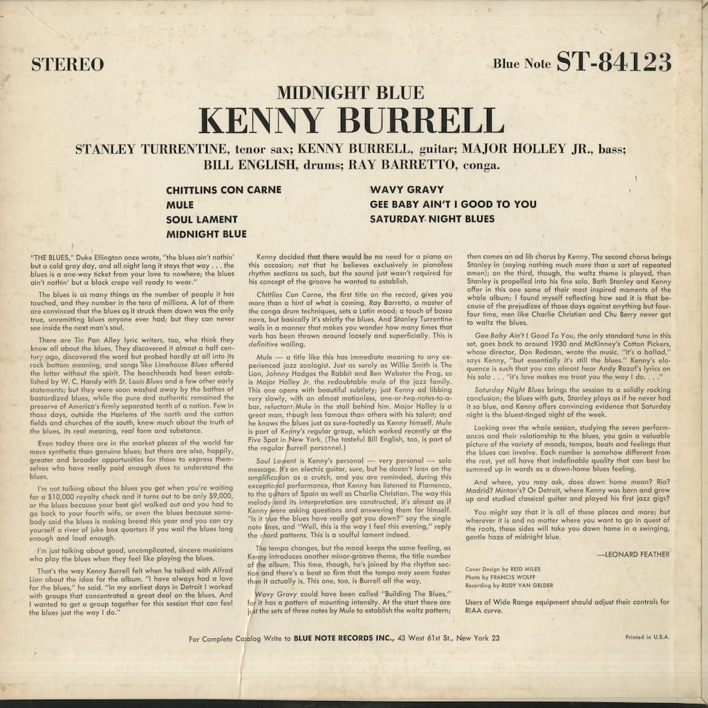 Kenny Burrell / ケニー・バレル / Midnight Blue (BST 84123)