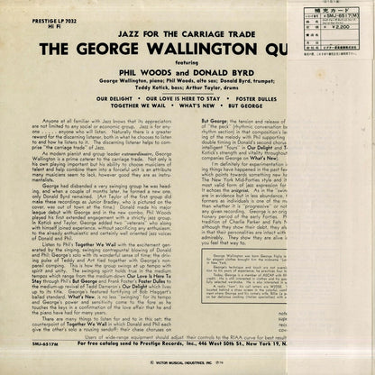 George Wallington / ジョージ・ウォーリントン / Jazz For The Carriage Trade (SMJ-6517(M))