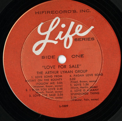 Arthur Lyman / アーサー・ライマン / Love For Sale (L 1009)