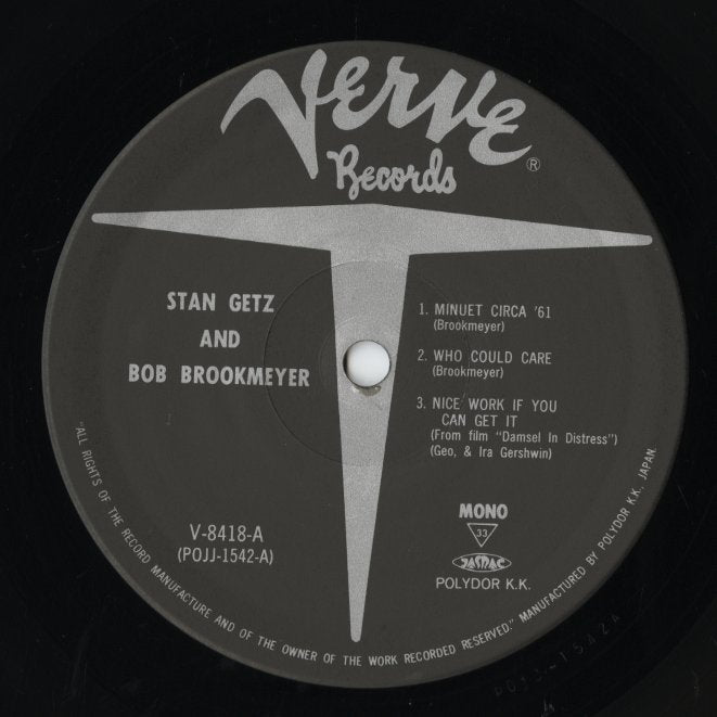 Stan Getz & Bob Brookmeyer / スタン・ゲッツ　ボブ・ブルックマイヤー / Recorded Fall 1961  (POJJ-1542)