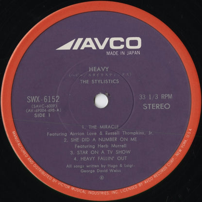 The Stylistics - Heavy (SWX-6152) 1974 JPN Avco - Victor｜中古LP