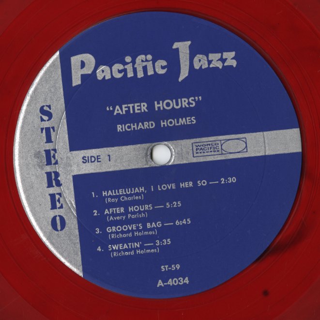 Richard Holmes - After Hours (ST-59) LP 1962 US Pacific Jazz｜中古LP