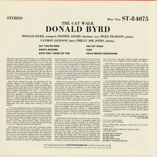Donald Byrd - The Cat Walk (K18P 9244) 1983 JPN Blue Note｜中古LP