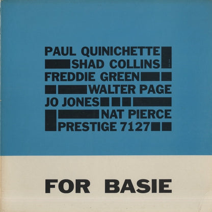 Paul Quinichette / ポール・クイニシェット / For Basie (PRLP 7127)