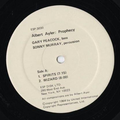 Albert Ayler - Prophecy (ESP-3030) LP 1975 US ESP-DISK｜中古LP