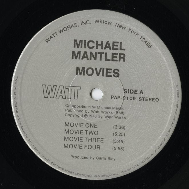Michael Mantler - Movies (PAP-9109) LP 1978 JPN WATT/TRIO｜中古LP