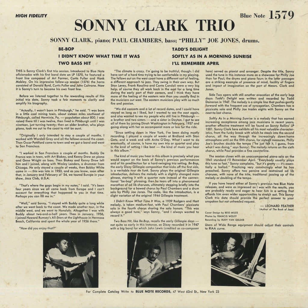 Sonny Clark / ソニー・クラーク / Sonny Clark Trio (BST-1579)