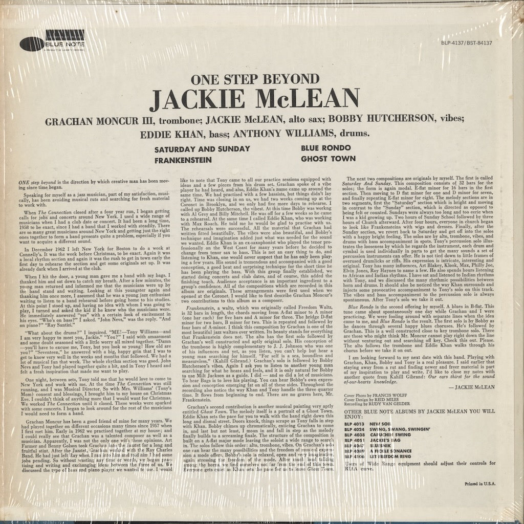 Jackie McLean - One Step Beyond (BST 84137) LP 1973 US Blue Note｜中古LP