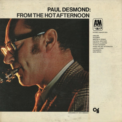 Paul Desmond - From The Hot Afternoon (SP-3024) 1969 US A&M｜中古LP