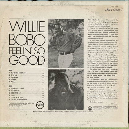 Willie Bobo - Feelin' So Good (V-8669) 1966 US Verve｜中古LP