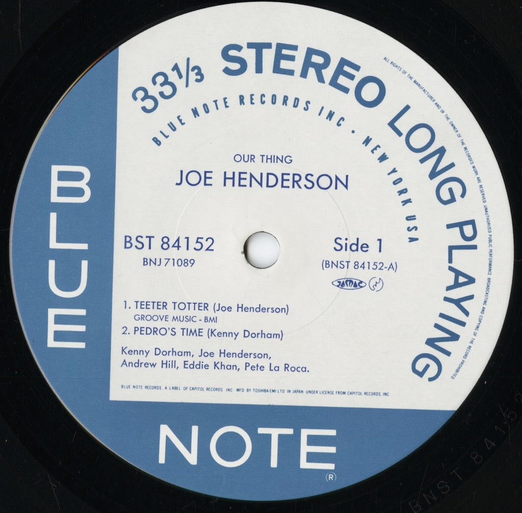 Joe Henderson - Our Thing (BNJ 71089) 1985 JPN Blue Note｜中古LP