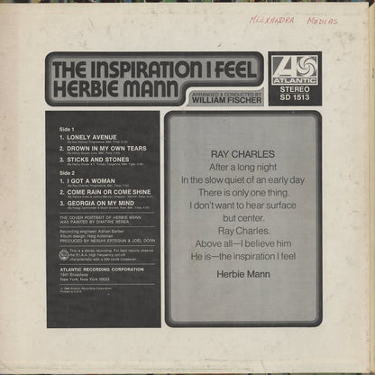 Herbie Mann – The Inspiration I Feel (SD 1513) LP 1968 US Atlantic | 中古LP