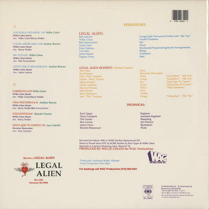 Willie Colón – Color Americano (DCL-80351) LP 1990 US CBS | 中古LP