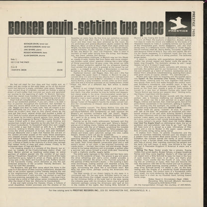 Booker Ervin / ブッカー・アーヴィン / Setting The Pace With Booker Ervin (PRST 7455)
