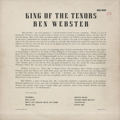 Ben Webster / ベン・ウェブスター / King Of The Tenors (MG V-8020)