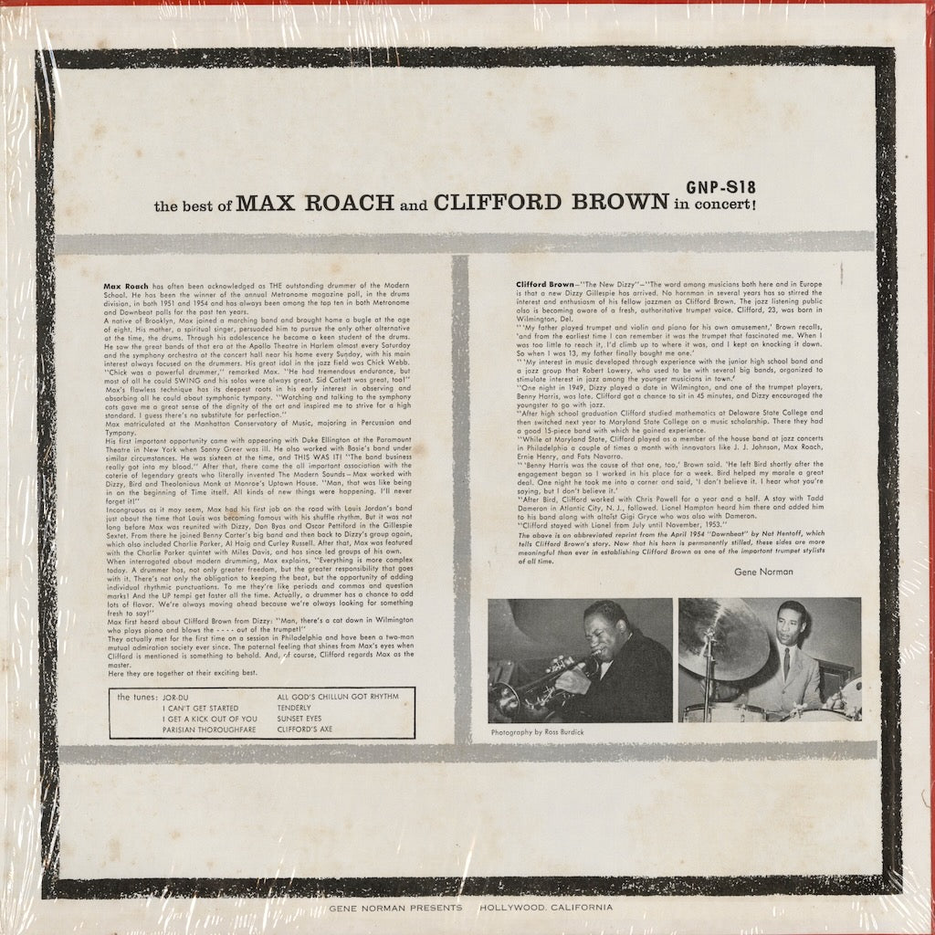 Max Roach And Clifford Brown - The Best Of Max Roach And Clifford Brown In Concert (GNP-18) LP 1973 US GNP｜中古LP