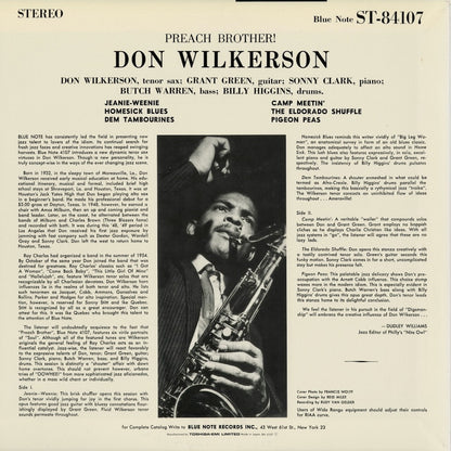 Don Wilkerson - Preach Brother! (BN 4107) 1990 JPN Blue Note｜中古LP
