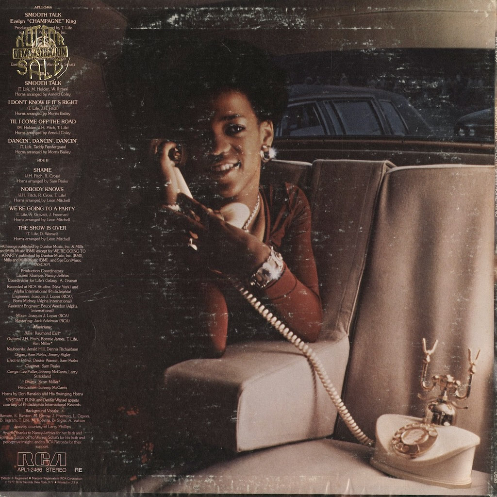 Evelyn Champagne King - Smooth Talk (APL1-2466) 1977 US RCA｜中古LP