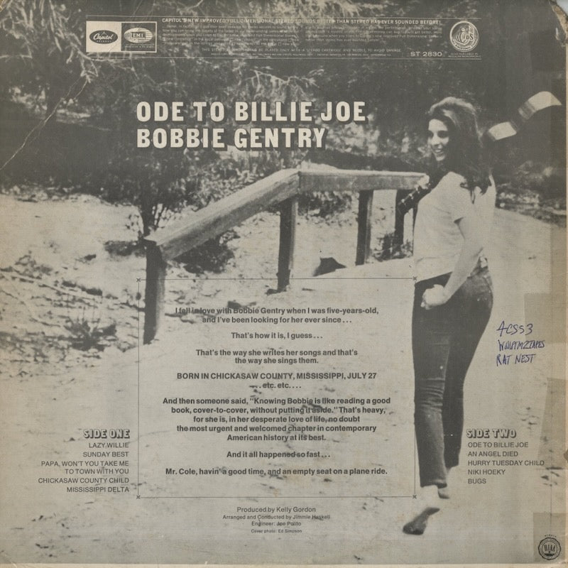 Bobbie Gentry / ボビー・ジェントリー / Ode To Billie Joe (ST-2830)