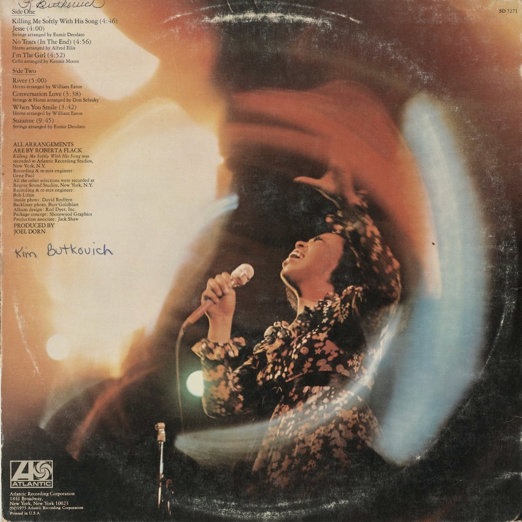 Roberta Flack - Killing Me Softly (SD 7271) LP 1973 US Atlantic｜中古LP