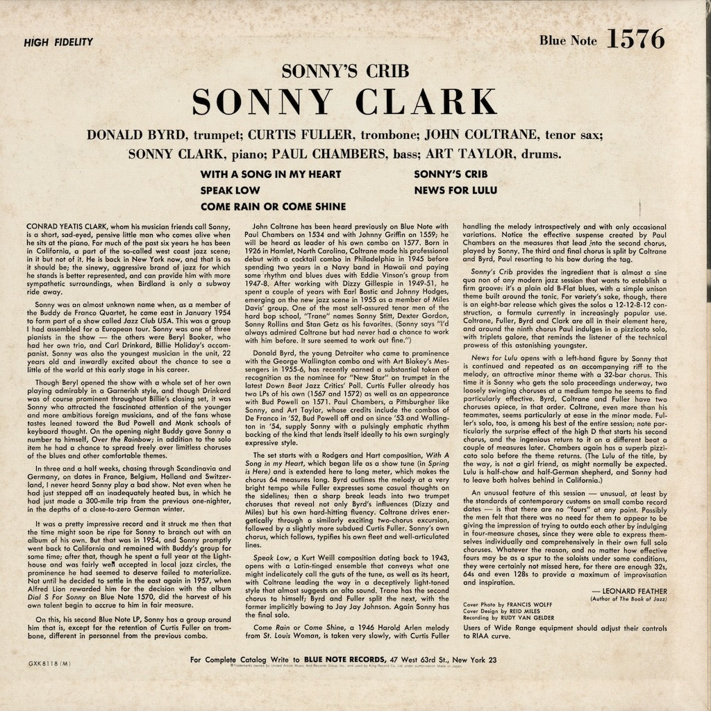 Sonny Clark - Sonny's Crib (GXK-8188M) LP 1979 JPN Blue Note - King Record｜中古LP