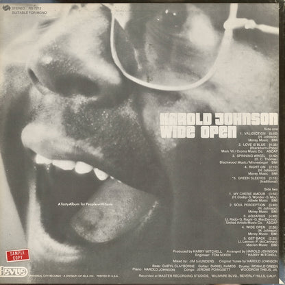 Harold Johnson / ハロルド・ジョンソン / Wide Open (RS 7212)