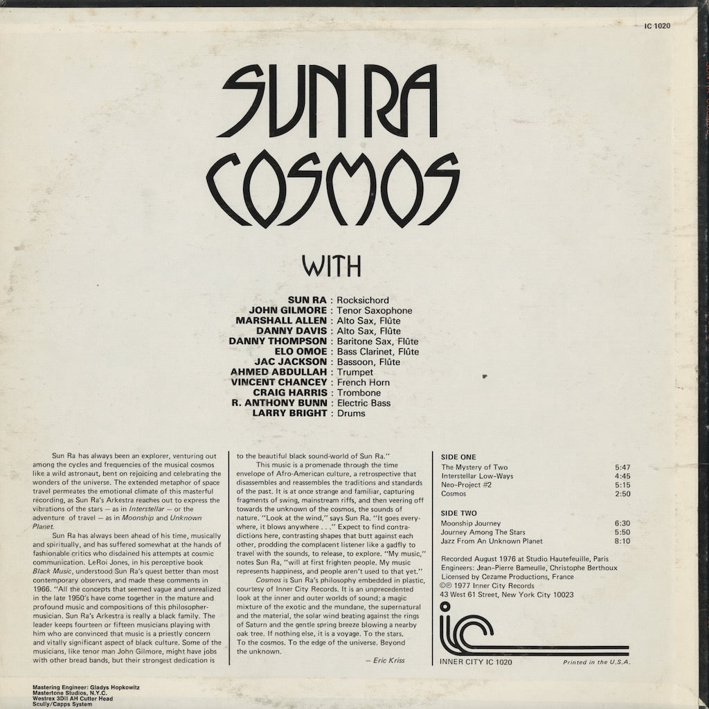 Sun Ra – Cosmos (IC 1020) LP 1977 US Innercity | 中古LP
