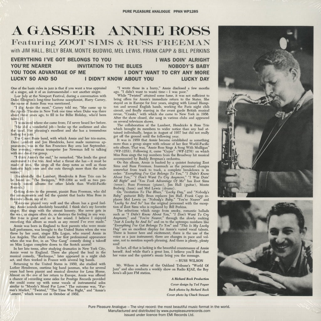 Annie Ross - Zoot Sims / アニー・ロス　ズート・シムズ / A Gasser! (PPAN WP1285)