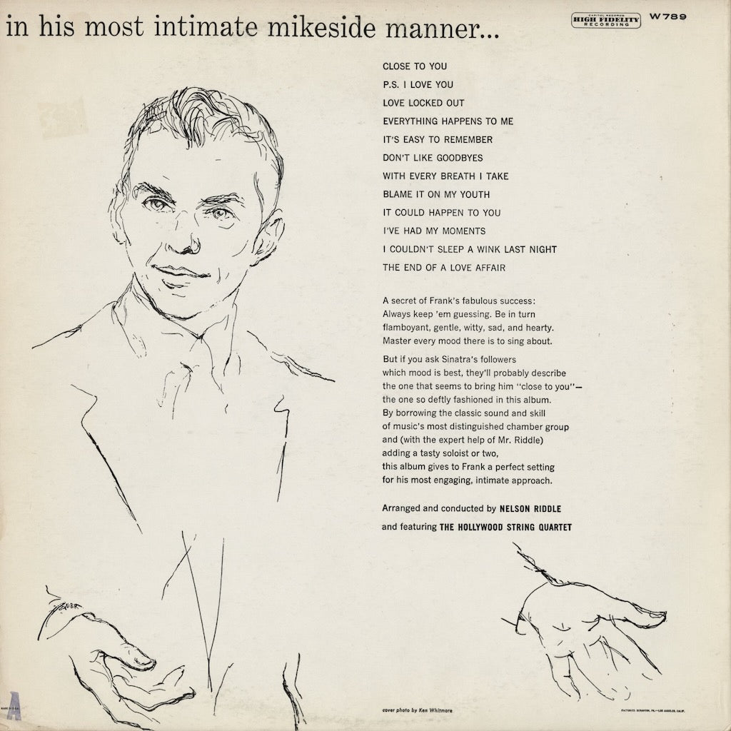 Frank Sinatra - Close To You (W-789) 1959 US Capitol｜中古LP