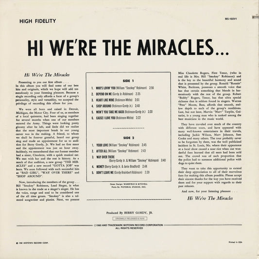 The Miracles - Hi We're The Miracles (M5-160V1) 1981 US Motown｜中古LP