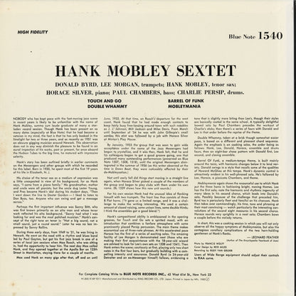 Hank Mobley - Hank Mobley With Donald Byrd And Lee Morgan (K18P-9211) 1983 JPN Blue Note｜中古LP