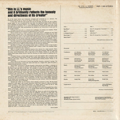 J.J. Johnson - The Total J.J. Johnson (RGP-1169) 1976 JPN RCA Victor｜中古LP