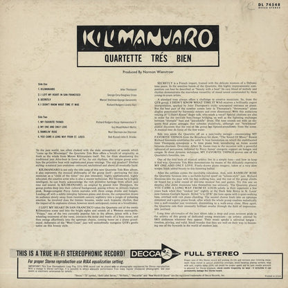 Quartette Tres Bien / カルテット・トレス・ビエン / Kilimanjaro (DL 74548)