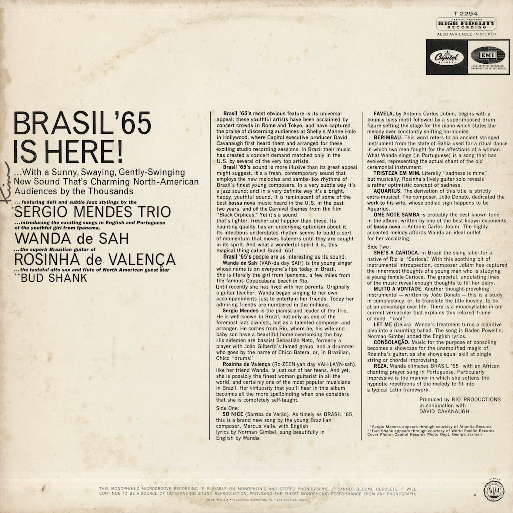 Wanda De Sah / ワンダ・ヂ・サー / Brasil 65' (T-2294)
