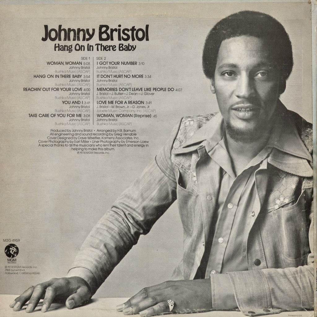 Johnny Bristol - Hang On In There Baby (M3G 4959) 1974 US MGM｜中古LP