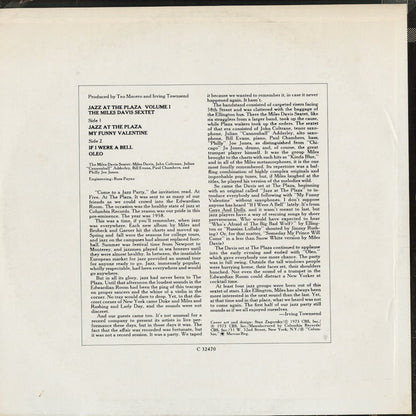 Miles Davis - Jazz At The Plaza Vol.1 (C 32470) 1973 US Columbia｜中古LP